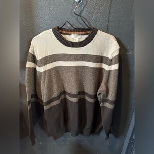 Dockers Crewneck Brown and Cream Striped Sweater